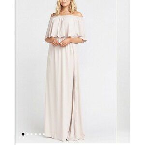NWT Show Me Your Mumu Hacienda Maxi Dress SMALL Show Me The Ring Crisp beige